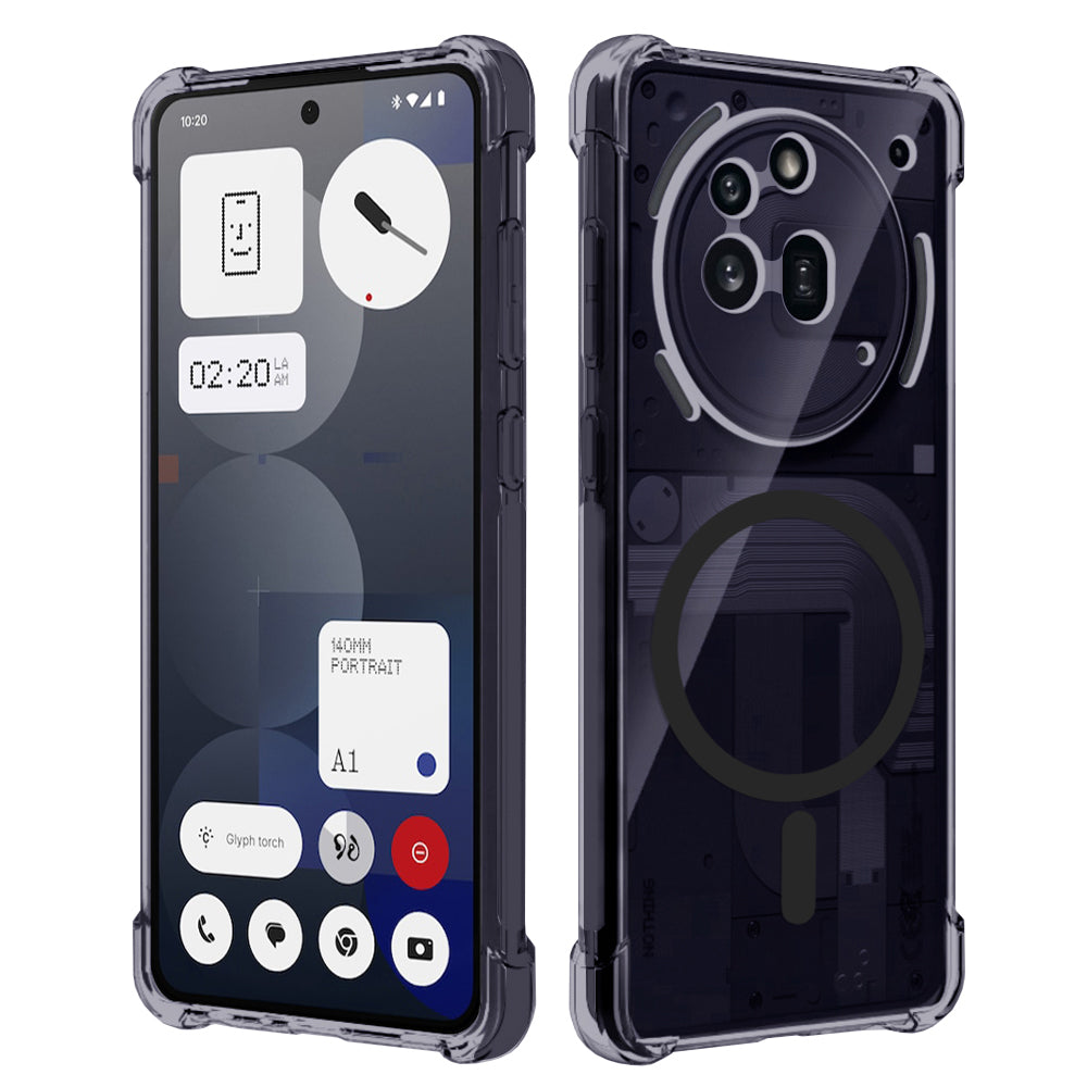 Techsuit - Shockproof Clear Silicone MagSafe - Nothing Phone (3a) Pro - Smoke Black