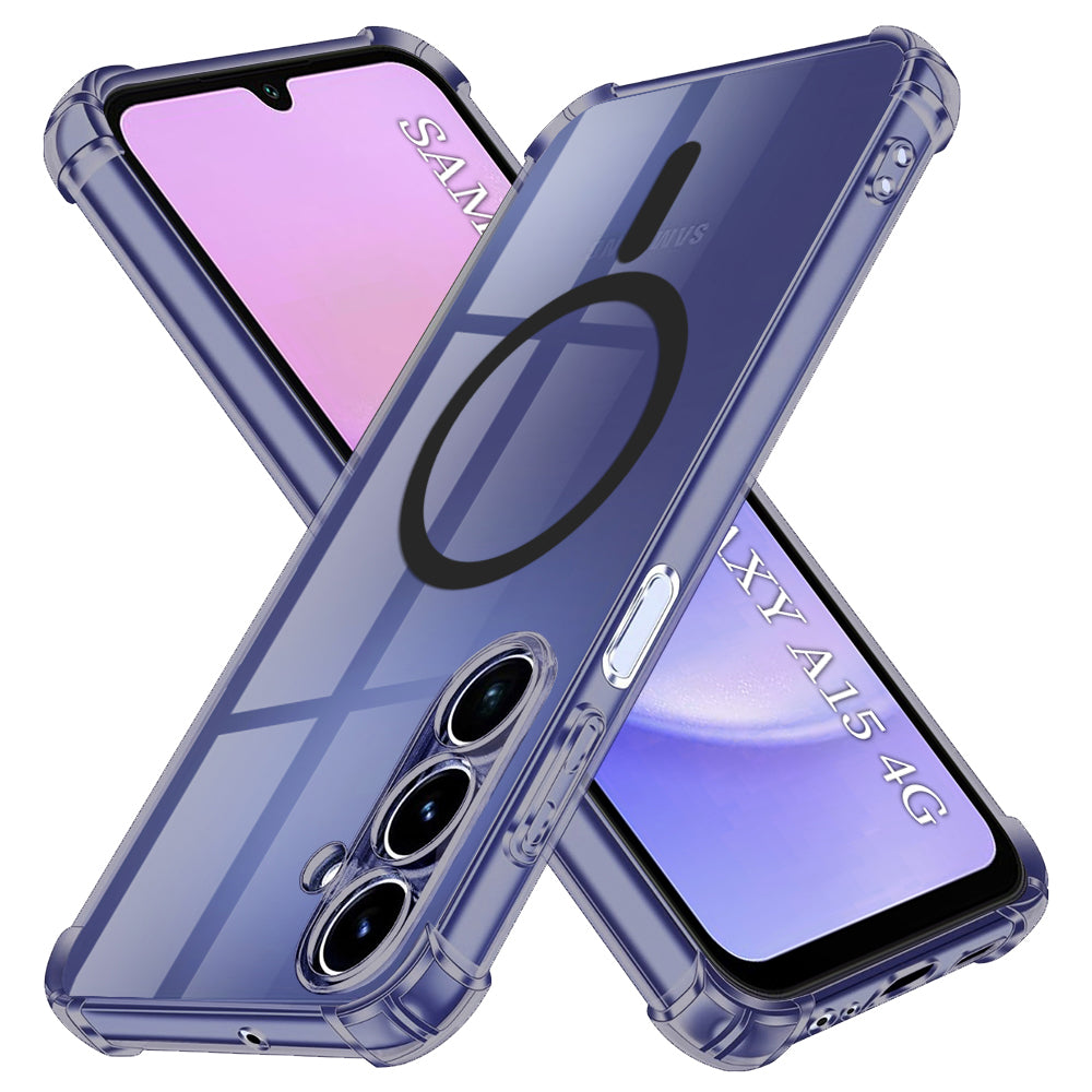 Techsuit - Shockproof Clear Silicone MagSafe - Samsung Galaxy A15 4G / A15 5G - Smoke Black