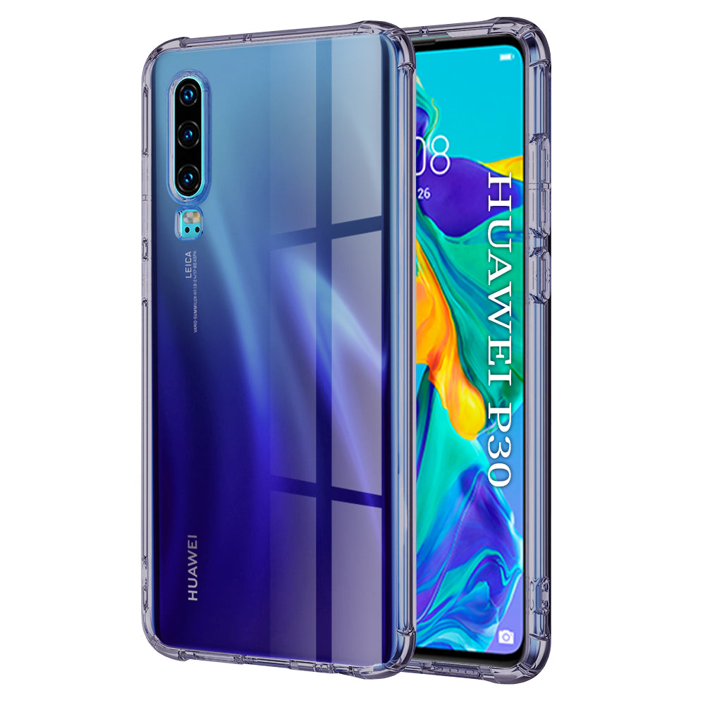 Techsuit - Shockproof Clear Silicone - Huawei P30 - Smoke Black