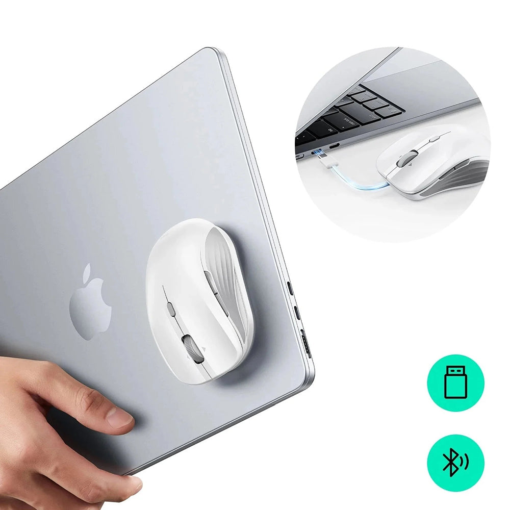 ESR - Wireless Mouse MagMouse (6H0020301) - Magnetic Grip, Built-in Type-C Cable, 800-4800DPI - White