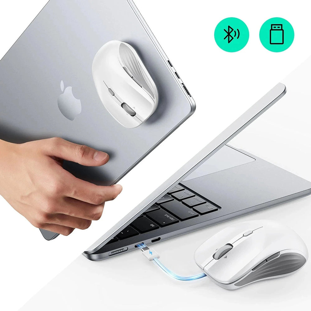 ESR - Wireless Mouse MagMouse (6H0020301) - Magnetic Grip, Built-in Type-C Cable, 800-4800DPI - White