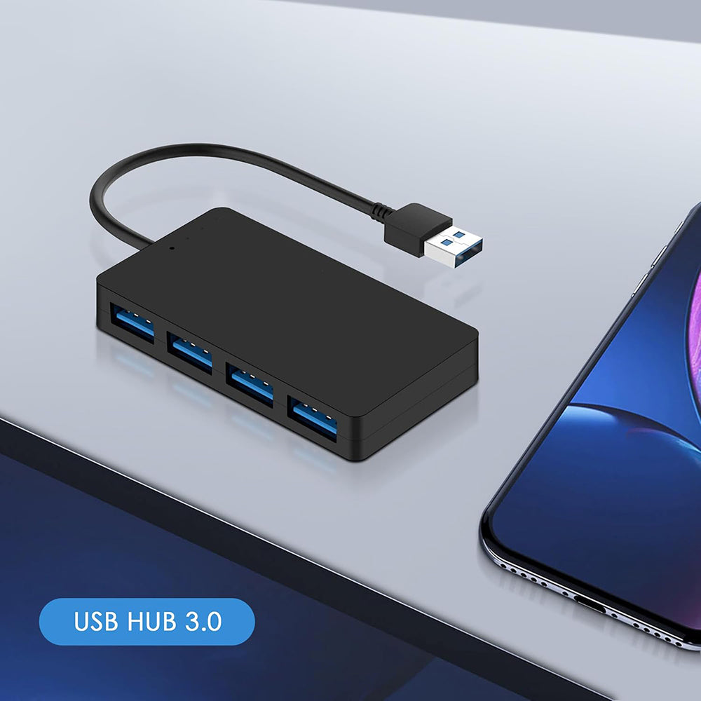 Techsuit - Docking Station QuantumNode 4 in 1 (H15) - USB to 4x USB 3.0, ABS - Black