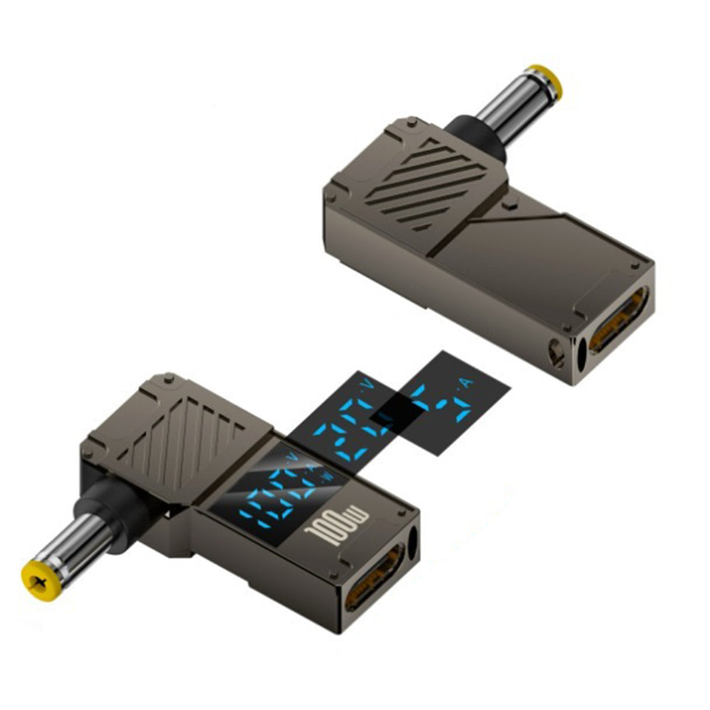 Techsuit - Adapter LaptopPlugX (A22) - for Laptop, DC to Type-C, 100W, LED Display - Grey