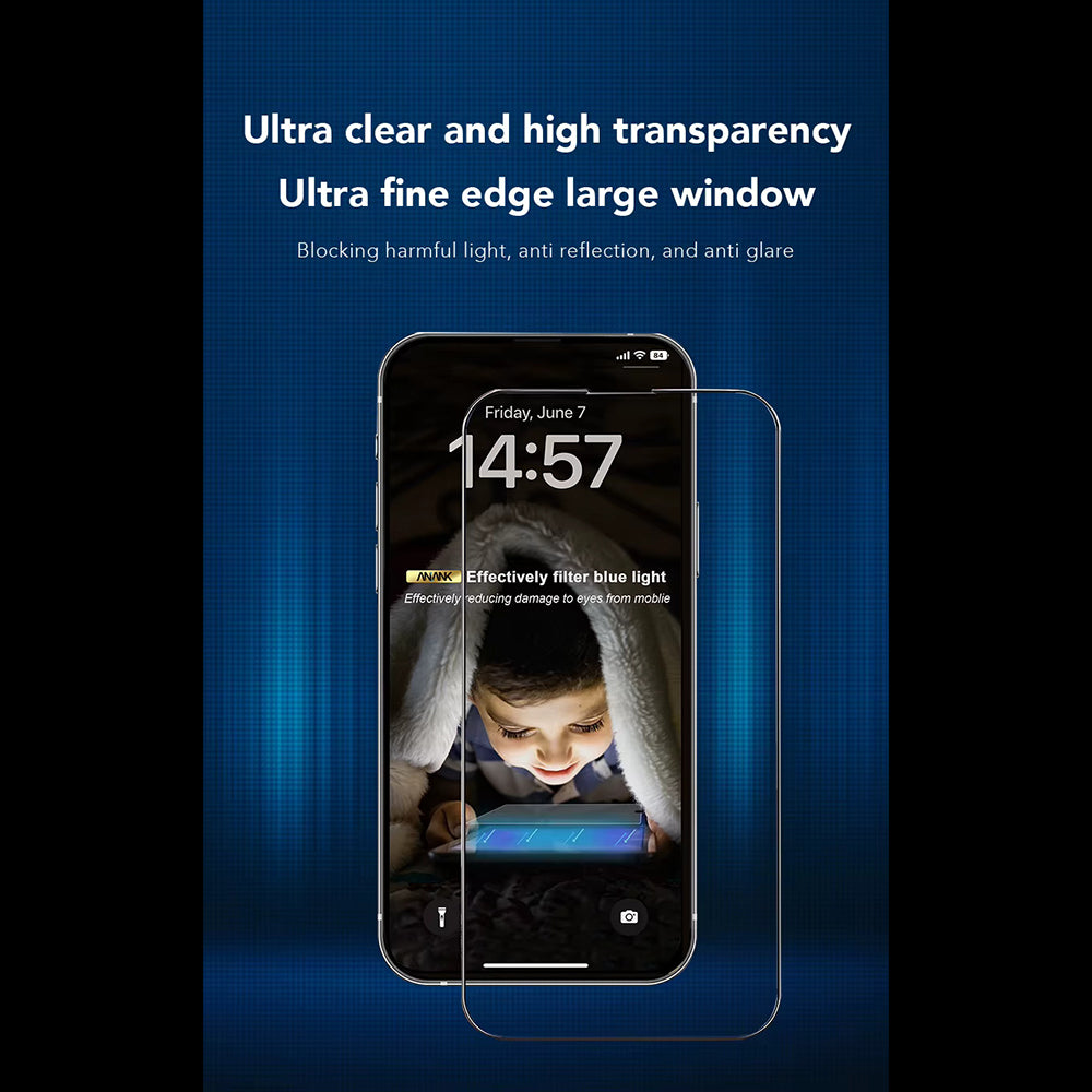ANANK - 2.5D 3X Reinforced Anti-blue Light - iPhone 16 Pro - Black