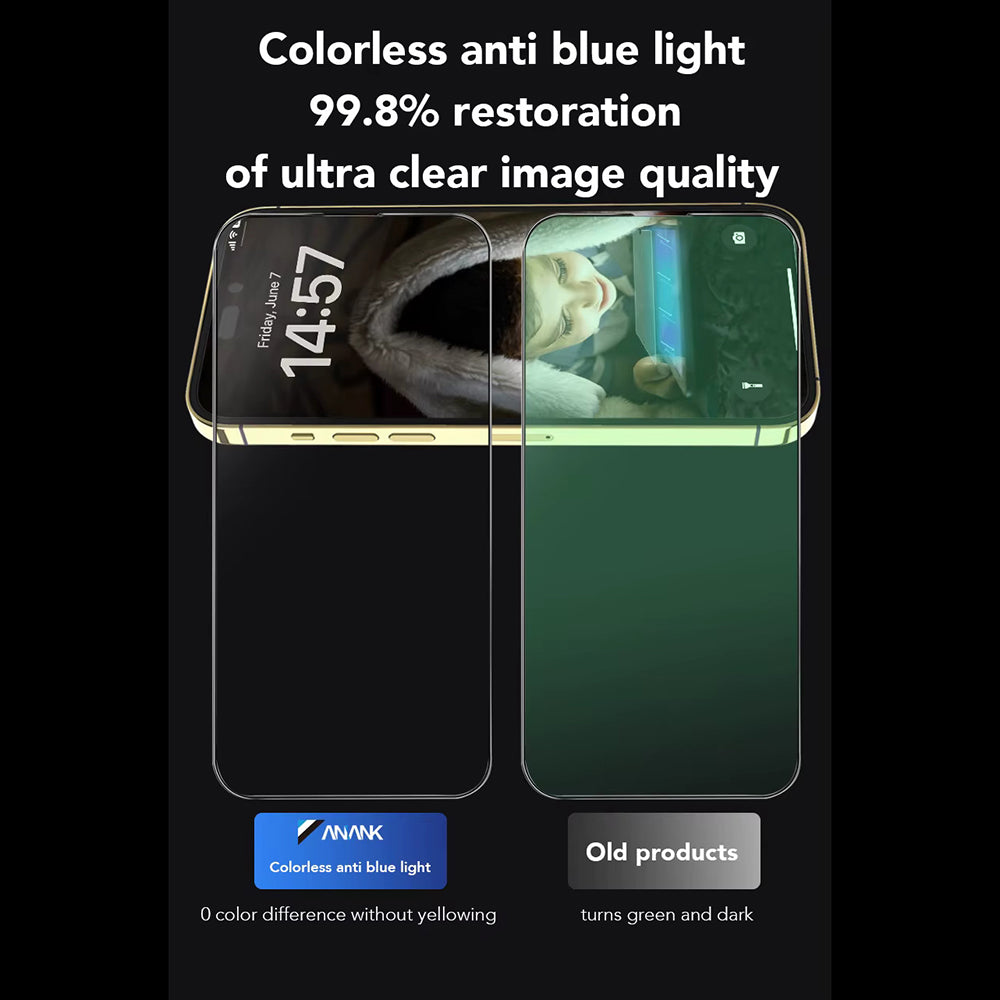 ANANK - 2.5D Anti-blue Light Screen Protector - iPhone 14 - Black