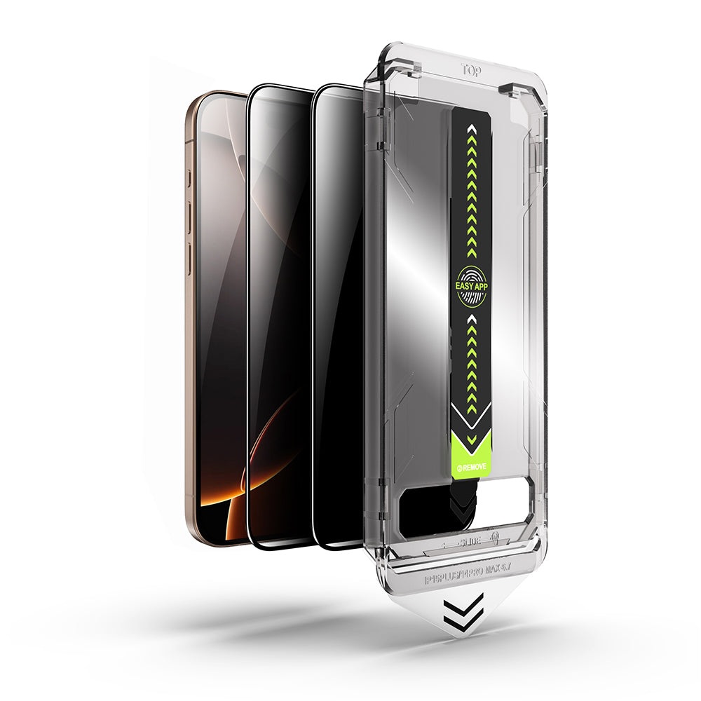 Techsuit - TitanGlass FullCover (2 pack) - iPhone 16 Pro / iPhone 17 - Privacy