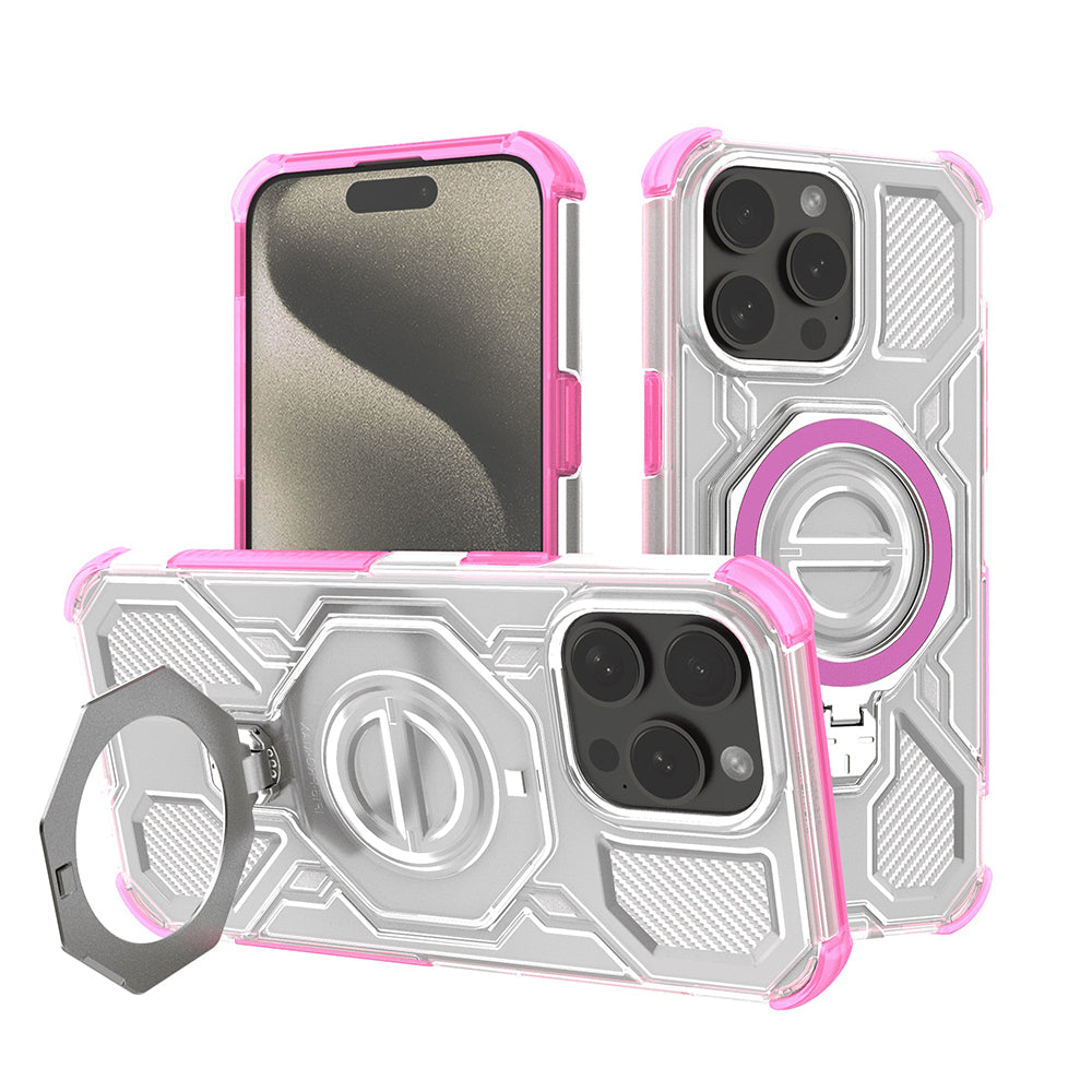 Techsuit - Carbon Shield PRO - iPhone 15 Pro - Pink Transparent