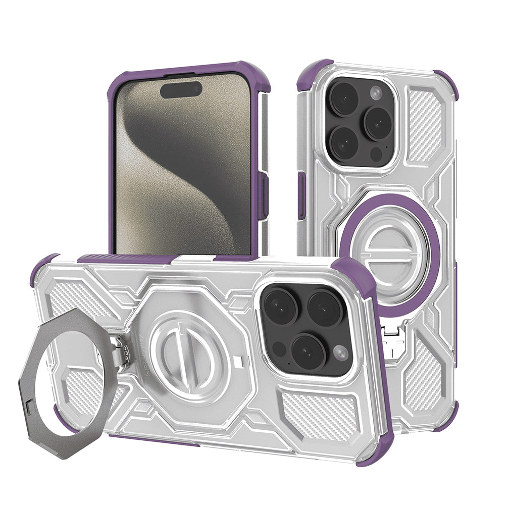 Techsuit - Carbon Shield PRO - iPhone 15 Pro - Purple Transparent