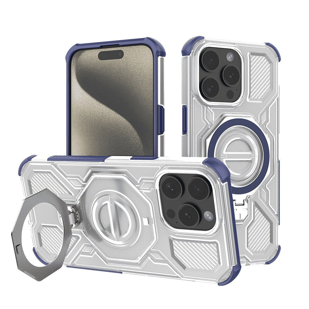 Techsuit - Carbon Shield PRO - iPhone 15 Pro Max - Blue Transparent