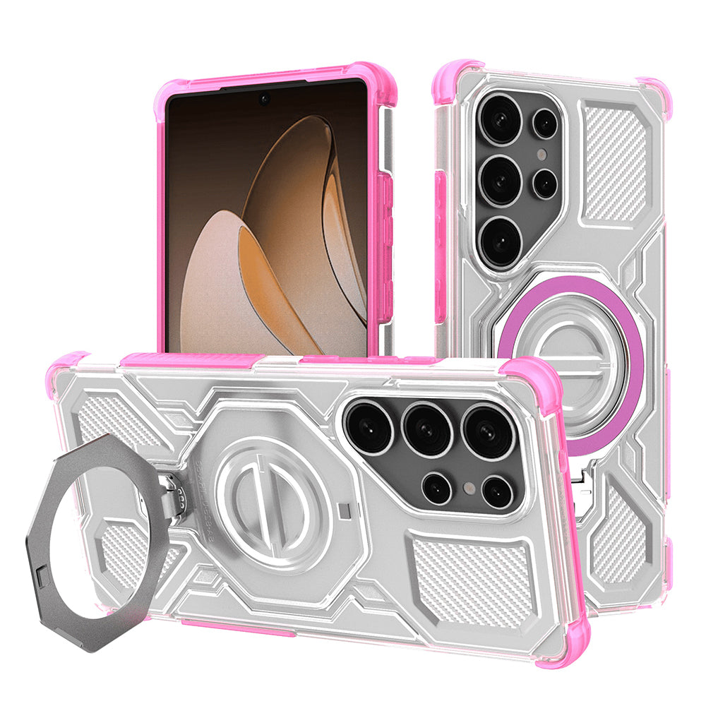 TechSuit Husa de protectie Techsuit Carbon Shield PRO compatibil cu Samsung Galaxy S25 Ultra, Roz Transparent