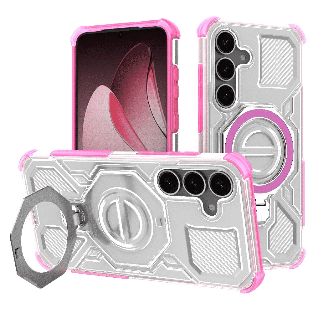 Techsuit - Carbon Shield PRO - Samsung Galaxy S25 Plus - Pink Transparent