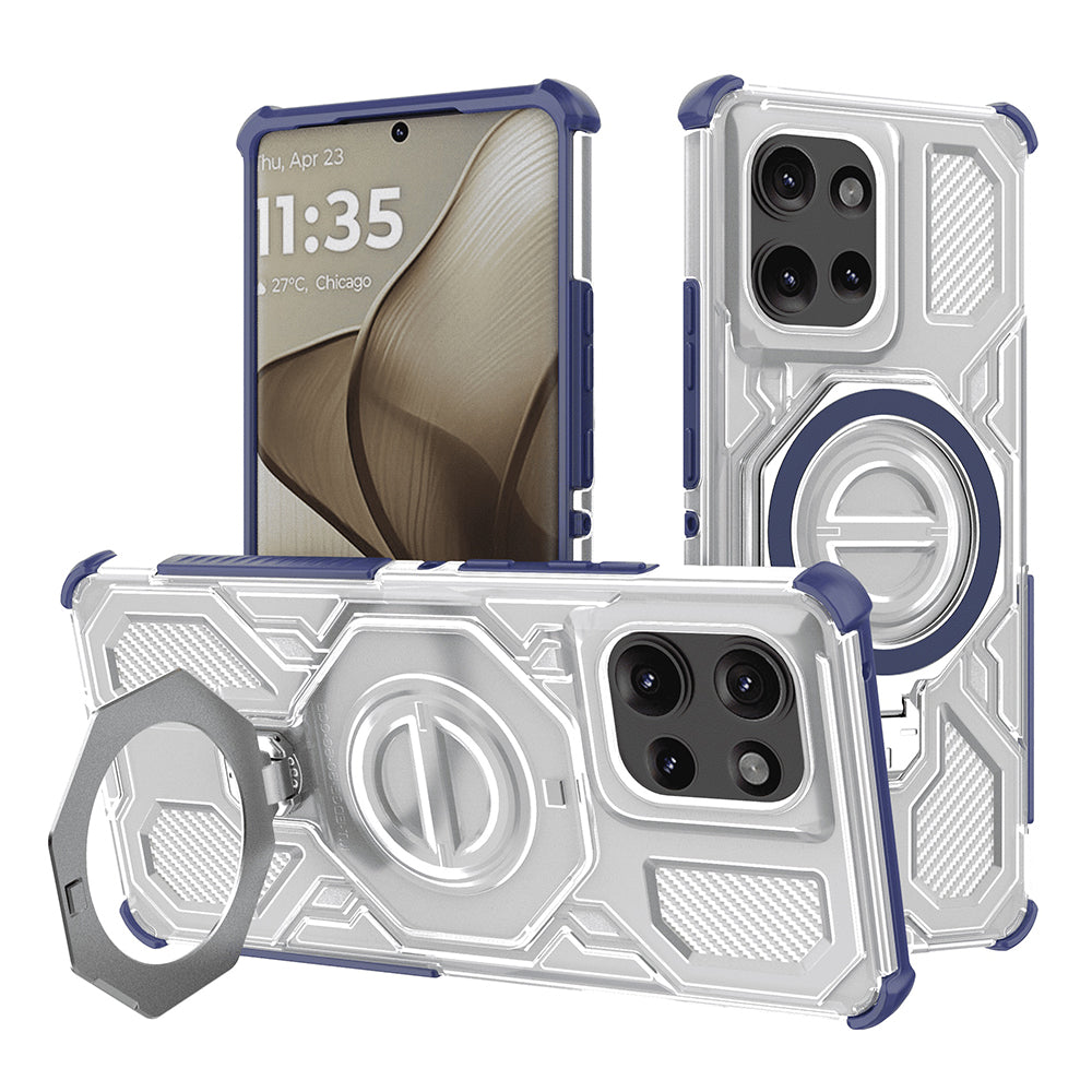 Techsuit - Carbon Shield PRO - Motorola Edge 50 - Blue Transparent