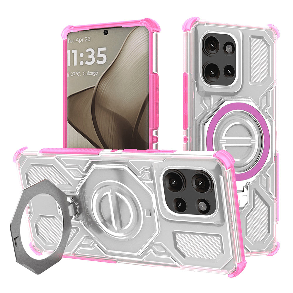 Techsuit - Carbon Shield PRO - Motorola Edge 50 - Pink Transparent