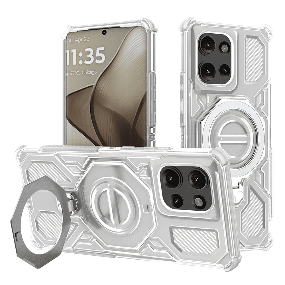 Techsuit - Carbon Shield PRO - Motorola Edge 50 - White Transparent