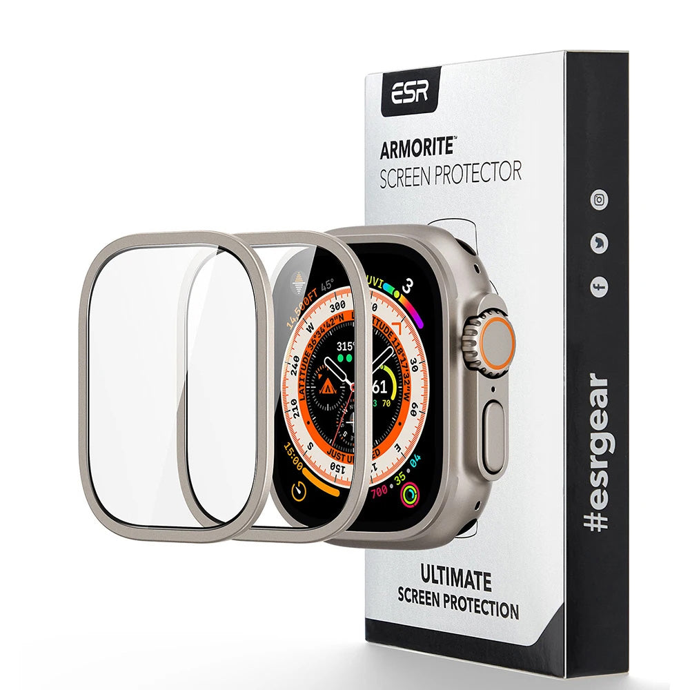 ESR - Armorite Screen Protector (2 pack) - Apple Watch Ultra / Ultra 2 / Ultra 3 - Titanium