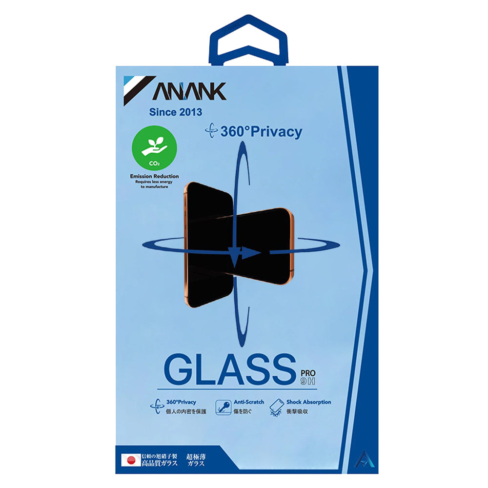 ANANK - 2.5D 360° Privacy Screen Protector - iPhone 15 Pro Max - Black