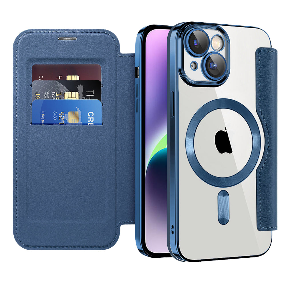 Techsuit - SmartMag Book Case - iPhone 14 Plus - Blue
