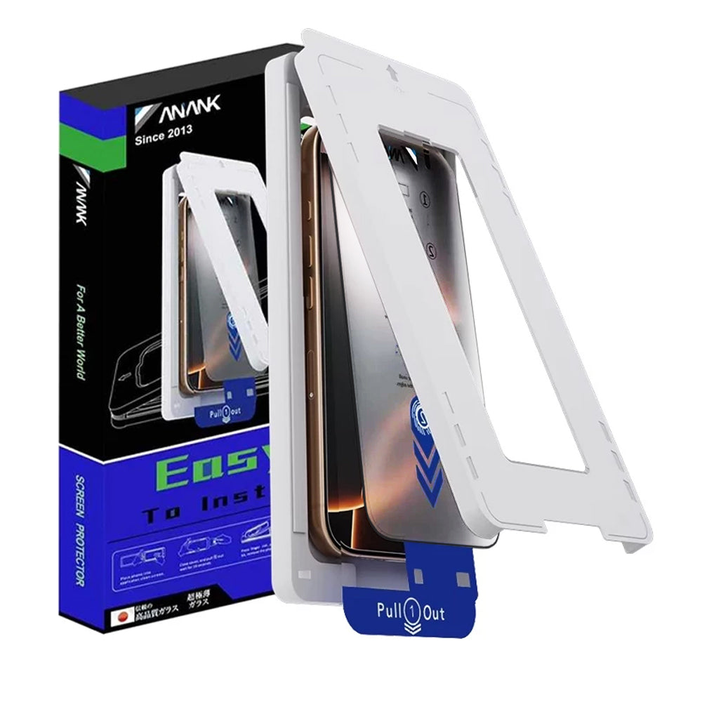 ANANK - 2.5D 2X Reinforced Screen Protector with Installation Box - iPhone 16 - Black