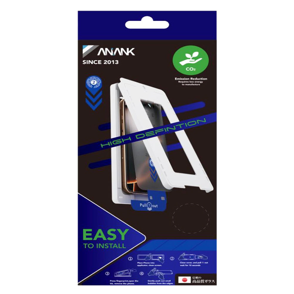 ANANK - 2.5D 2X Reinforced Screen Protector with Installation Box - iPhone 15 Pro - Black