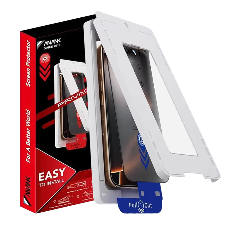 ANANK - 2.5D 2X Reinforced Privacy Screen Protector with Installation Box - iPhone 15 - Black