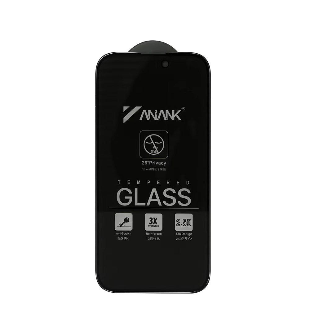 ANANK - 2.5D Privacy Screen Protector - iPhone 15 - Black