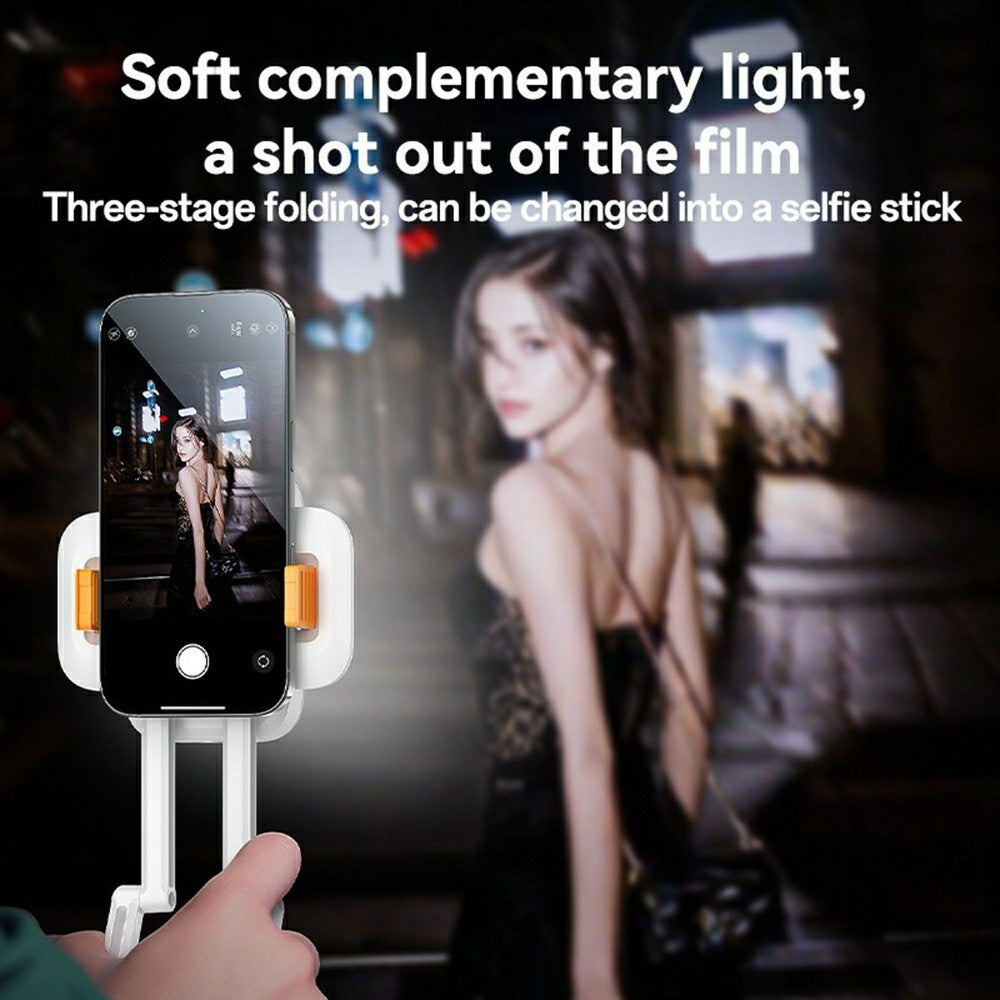 Yesido - Desk Phone Holder (DH10) - with Beauty Refill Light, Adjustable, 1000mAh, 4.7-7" - White