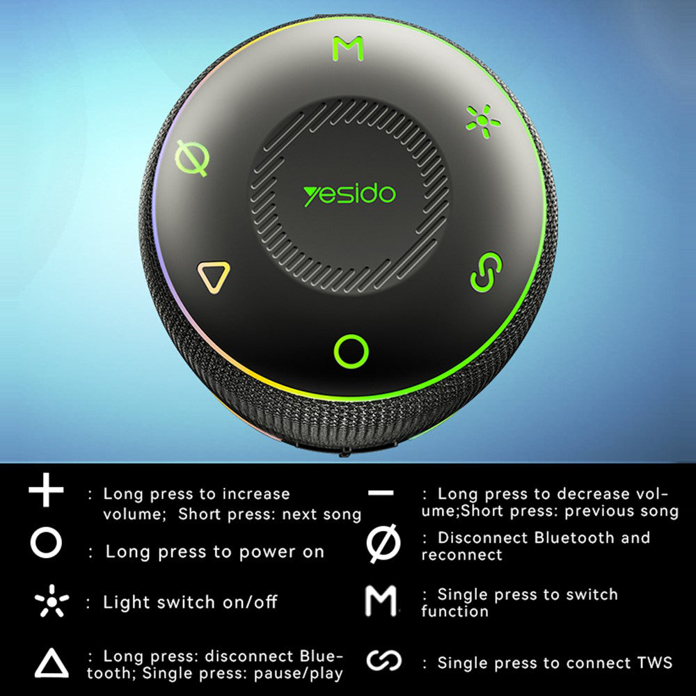 Boxa Yesido (YSW22), Bluetooth 5.3, 30W, Negru
