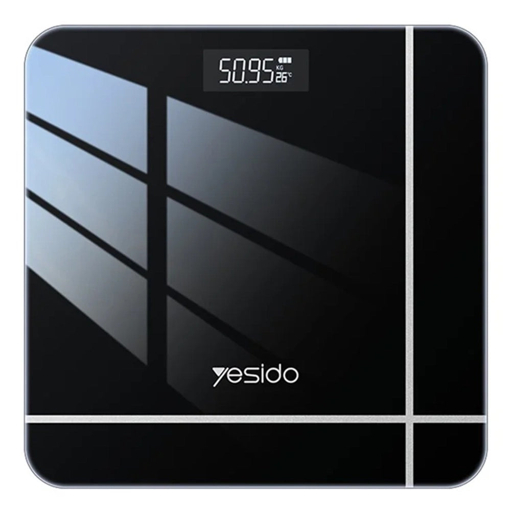 Yesido - Digital Scale Body Weight (MG09) - LED Display, Tempered Glass, 5-150kg - Black