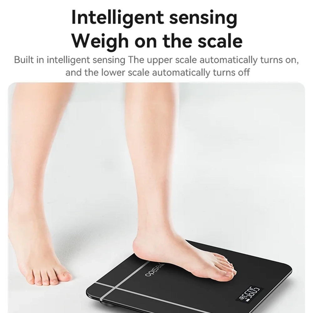 Yesido - Digital Scale Body Weight (MG09) - LED Display, Tempered Glass, 5-150kg - Black
