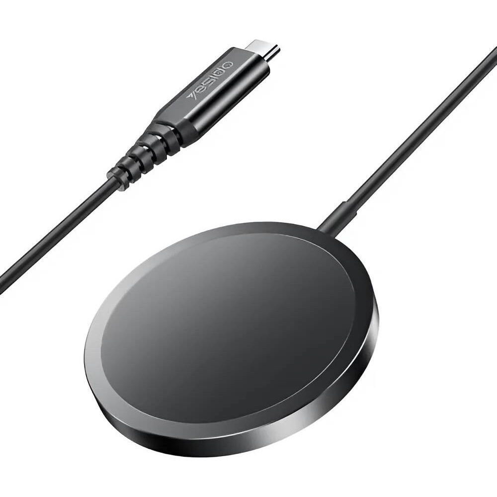 Yesido - Wireless Charging Station (DS21) - for iPhone, Fast Charging, N52 Magnets, Strong Adsorption, 15W, Type-C - Bla