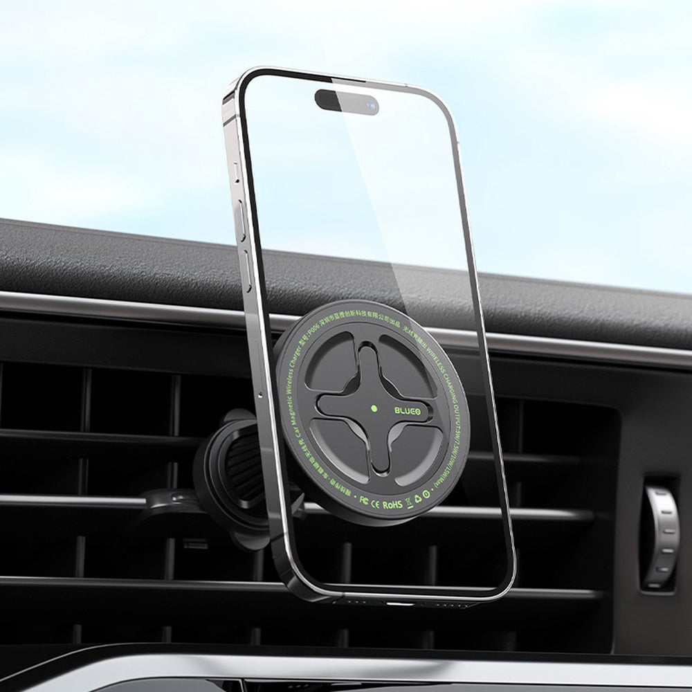Blueo - Car Holder with Wireless Charging Ape Legend - for Air Vent, Type-C, 15W, 360 Rotation - Black