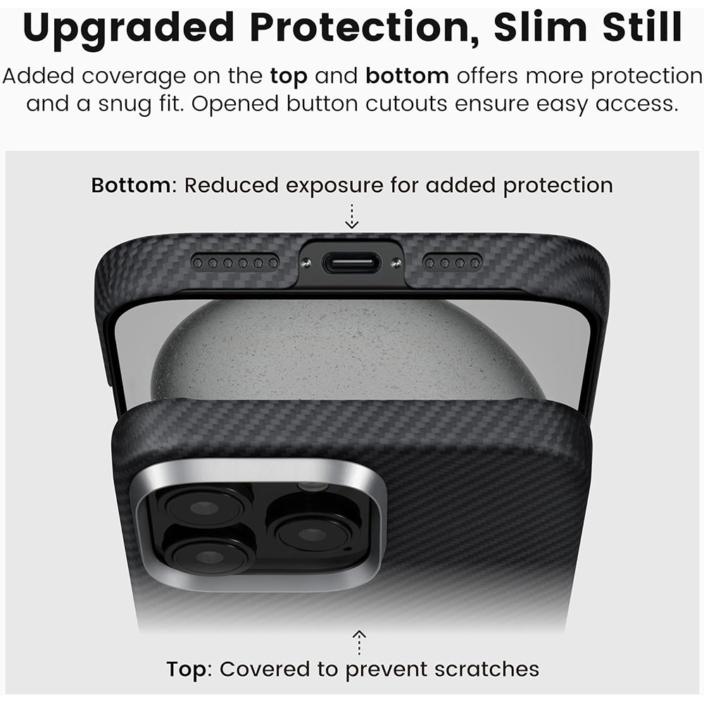 TechSuit Husa de protectie Techsuit Aramid Fiber MagSafe compatibil cu iPhone 16 Pro, Negru – imagine 2