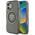 Husa pentru iPhone 16 - Guess IML Metal Mountain Logo MagSafe (GUHMP16SHFGTMSLSK) - Black
