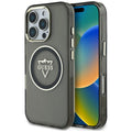 Husa pentru iPhone 16 Pro - Guess IML Metal Mountain Logo MagSafe (GUHMP16LHFGTMSLSK) - Black