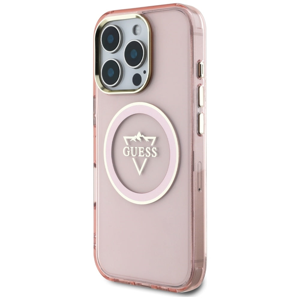 Guess - IML Metal Mountain Logo MagSafe (GUHMP16XHFGTMSLSP) - iPhone 16 Pro Max - Pink
