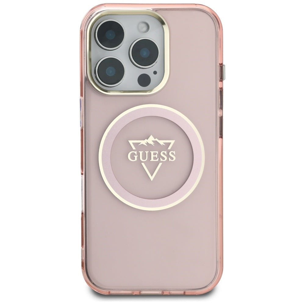 Guess - IML Metal Mountain Logo MagSafe (GUHMP16XHFGTMSLSP) - iPhone 16 Pro Max - Pink