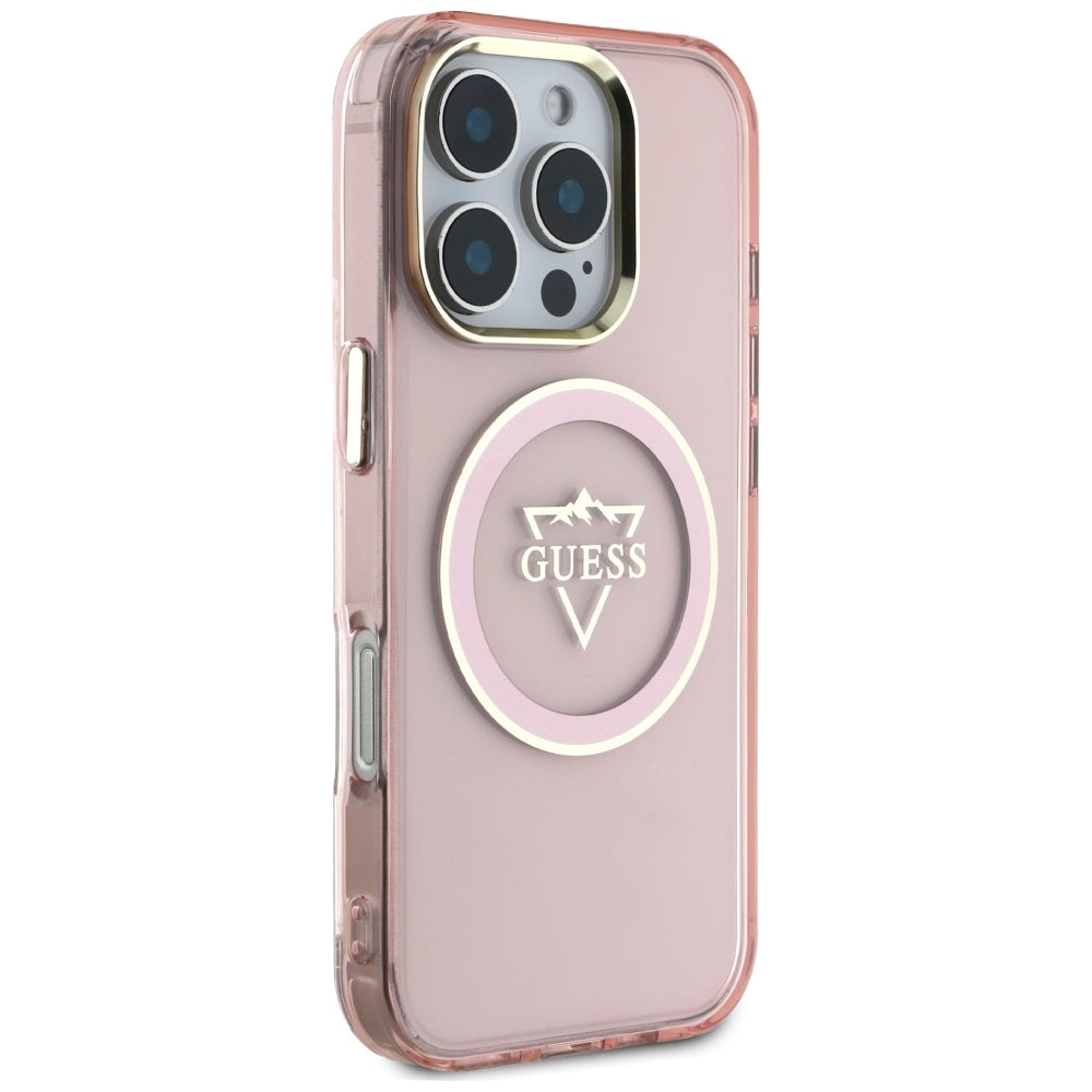 Guess - IML Metal Mountain Logo MagSafe (GUHMP16XHFGTMSLSP) - iPhone 16 Pro Max - Pink