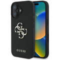 Husa pentru iPhone 16 - Guess Hardcase Grained Big 4G Logo Small Classic Logo (GUHCP16SPGT4MBK) - Black