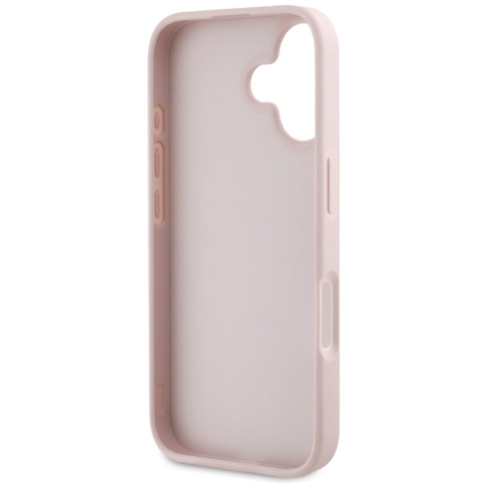 Husa pentru iPhone 16 - Guess Hardcase Grained Big 4G Logo Small Classic Logo (GUHCP16SPGT4MBP) - Pink