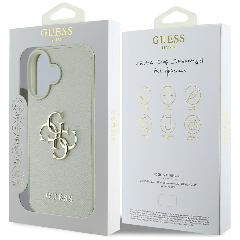 Guess - Hardcase Grained Big 4G Logo Small Classic Logo (GUHCP16SPGT4MBN) - iPhone 16 - Green