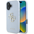 Husa pentru iPhone 16 - Guess Hardcase Grained Big 4G Logo Small Classic Logo (GUHCP16SPGT4MBB) - Blue