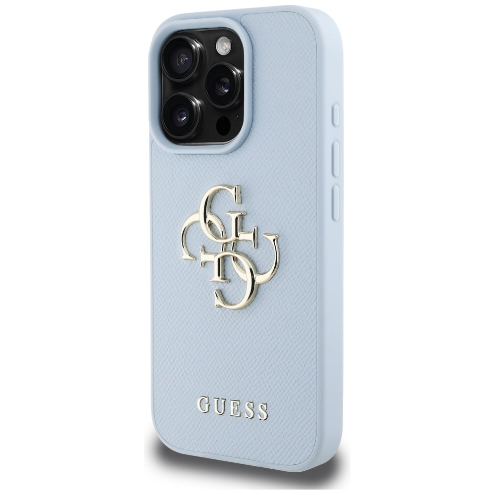 Guess - Hardcase Grained Big 4G Logo Small Classic Logo (GUHCP16LPGT4MBB) - iPhone 16 Pro - Blue