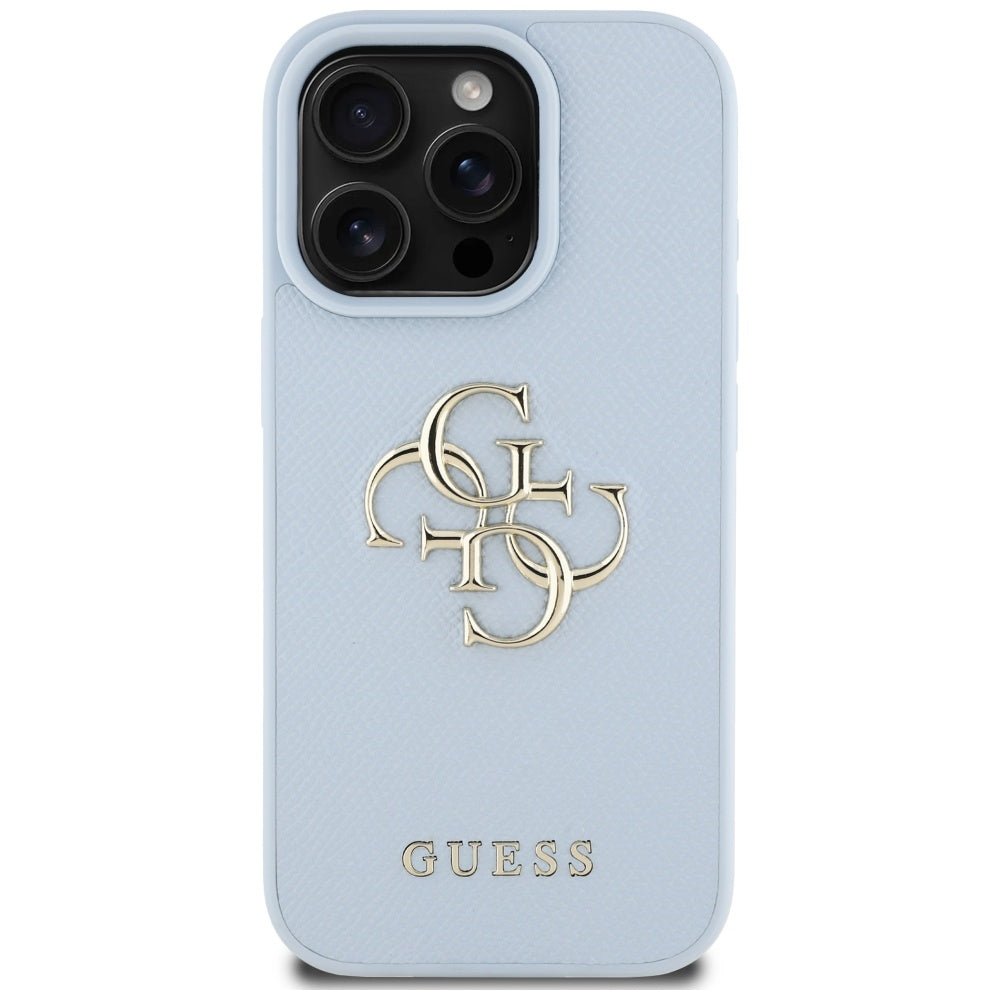 Guess - Hardcase Grained Big 4G Logo Small Classic Logo (GUHCP16LPGT4MBB) - iPhone 16 Pro - Blue
