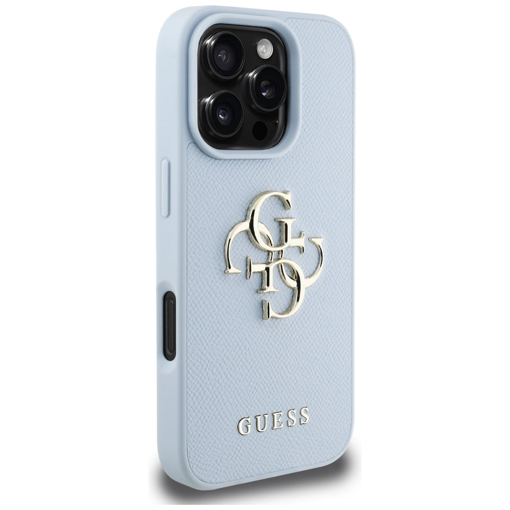 Guess - Hardcase Grained Big 4G Logo Small Classic Logo (GUHCP16LPGT4MBB) - iPhone 16 Pro - Blue