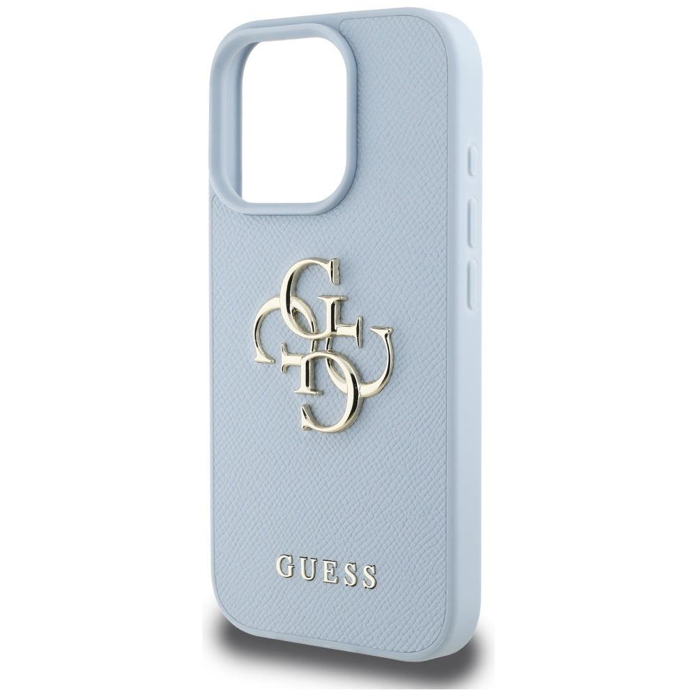 Guess - Hardcase Grained Big 4G Logo Small Classic Logo (GUHCP16LPGT4MBB) - iPhone 16 Pro - Blue