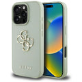 Husa pentru iPhone 16 Pro Max - Guess Hardcase Grained Big 4G Logo Small Classic Logo (GUHCP16XPGT4MBN) - Green
