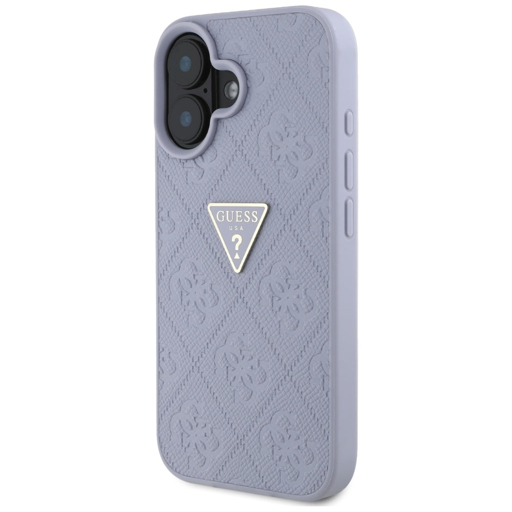 Guess - Leather Hot Stamp 4G Pattern Triangle Metal Logo (GUHCP16SPGP4STRU) - iPhone 16 - Light Purple
