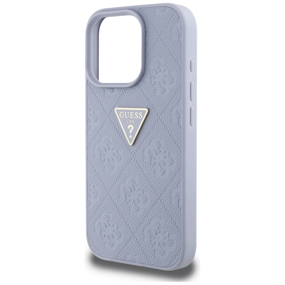 Guess - Leather Hot Stamp 4G Pattern Triangle Metal Logo (GUHCP16XPGP4STRU) - iPhone 16 Pro Max - Light Purple