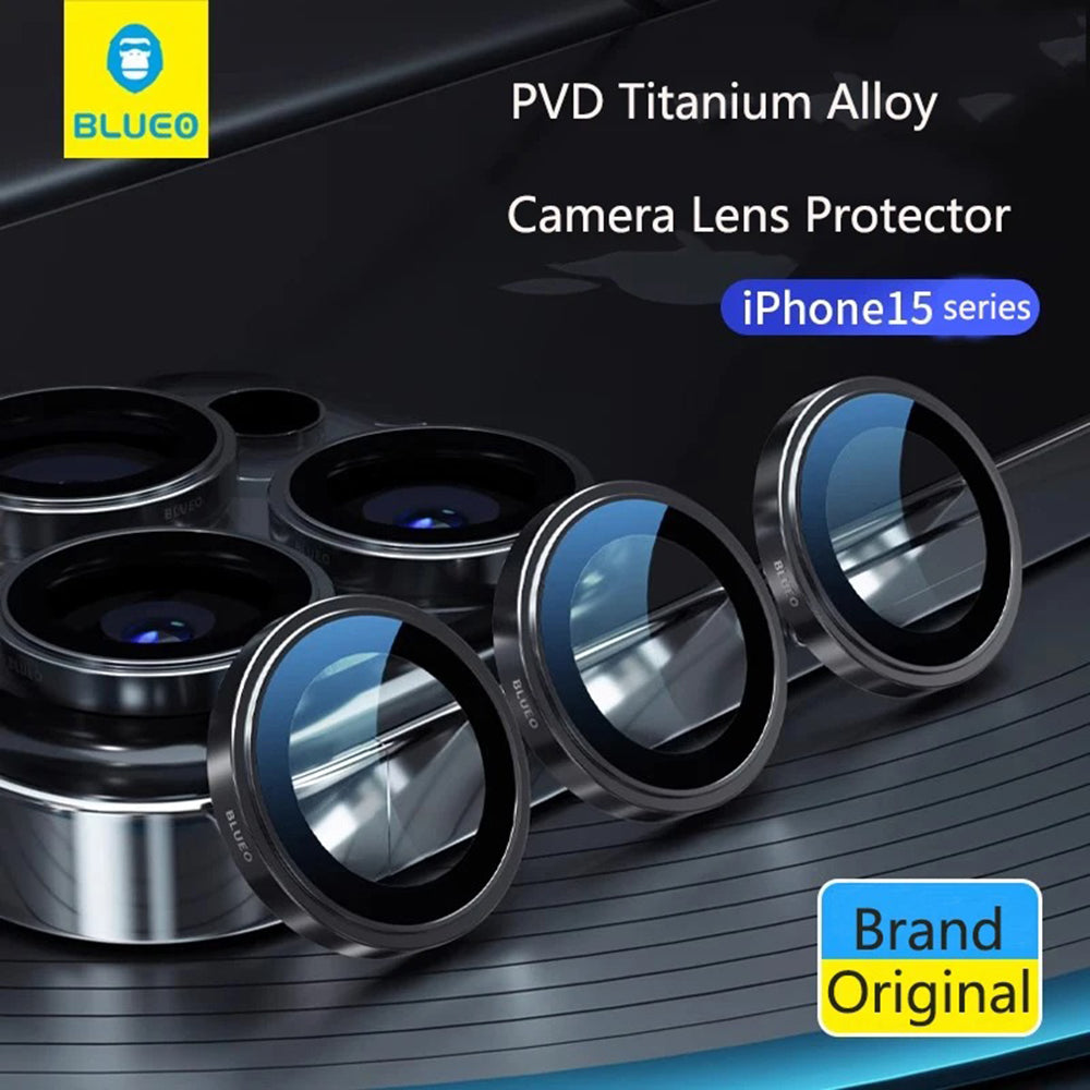 Blueo - 99 Anti-Reflective Lens Glass - iPhone 15 Pro /iPhone 15 Pro Max /iPhone 16 Pro /iPhone 16 Pro Max - Golden Tita