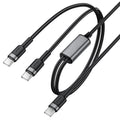Acefast - Data Cable 2in1 (C22-02) - Fast Charge, Type-C to 2x Type-C, 100W, 5A, Nylon Braid, CE, RoHS, EAC, 1.25m - Bla